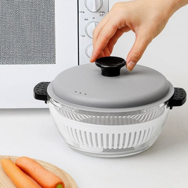내열 전자 레인지 찜기 유리 오븐용 찜기 용기 - 상품 이미지