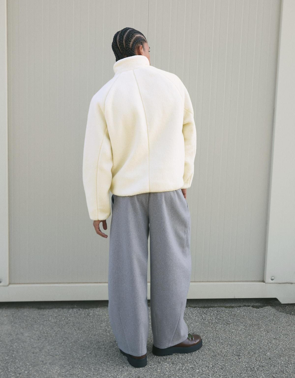 버쉬카 페이크 시어링 보온 플리스 집업 재킷 6807/759 CREAM - 상세 이미지 4