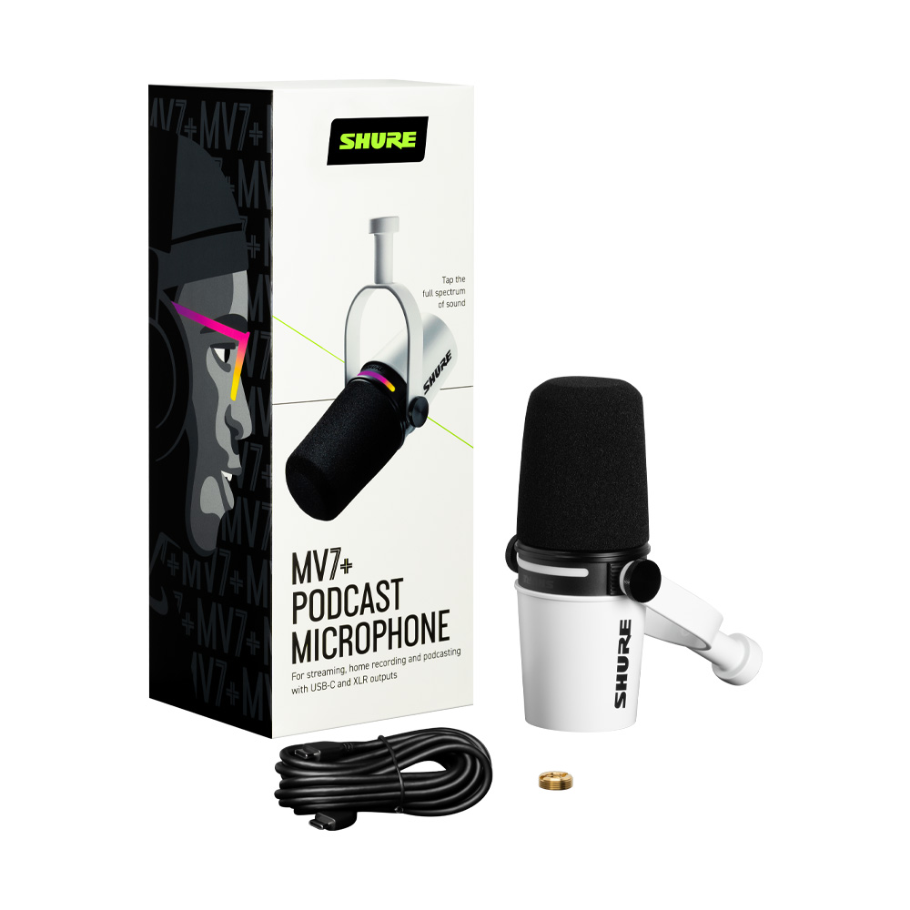 [SHURE] 슈어 MV7+ 슈어 팟캐스트 XLR, USB-C 하이브리드 듀얼 마이크 (화이트) (암스탠드 증정) 이미지 6