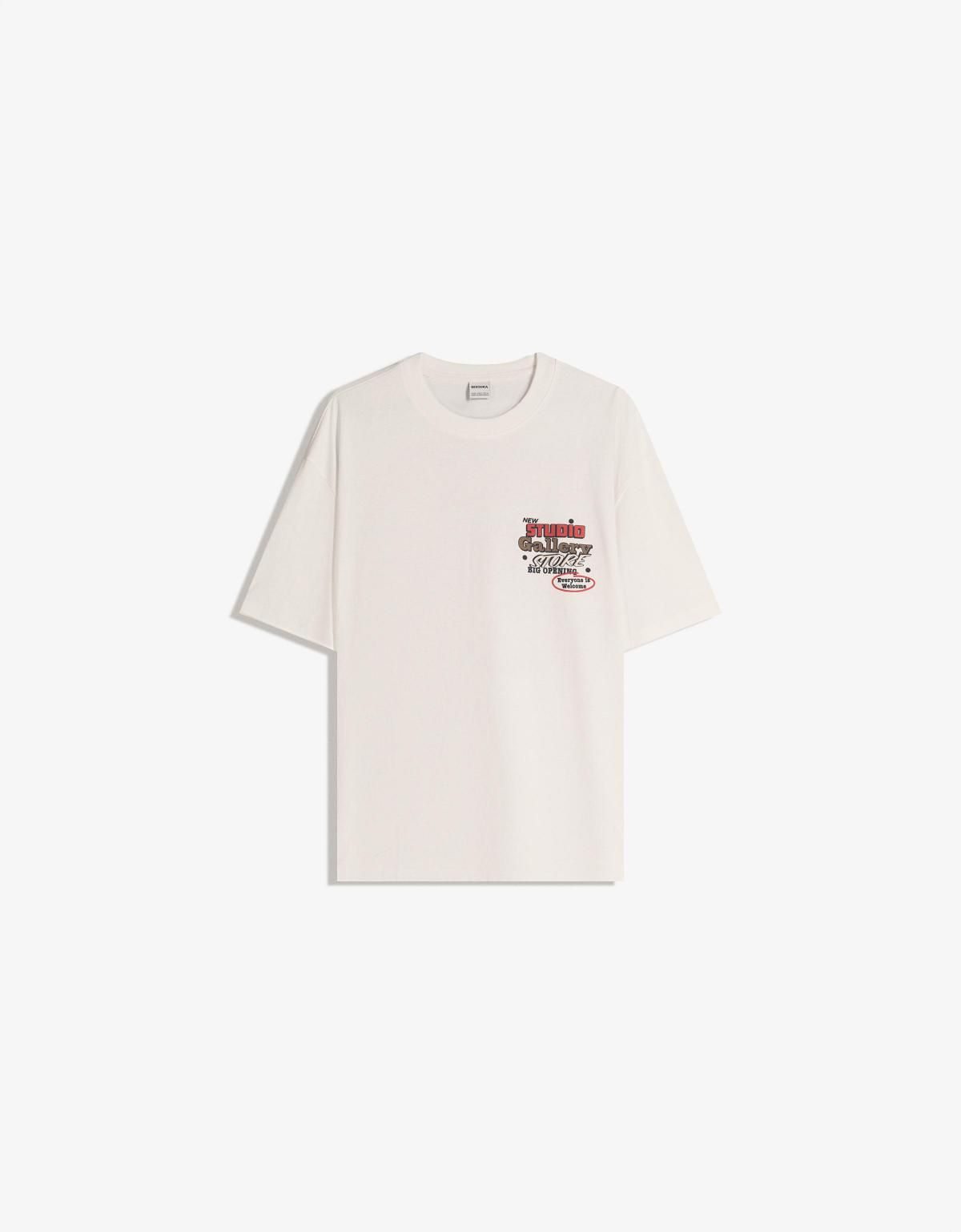 버쉬카 프린트 오버사이즈 그래픽 반팔 티셔츠 8064/154 OFF WHITE - 상세 이미지 2