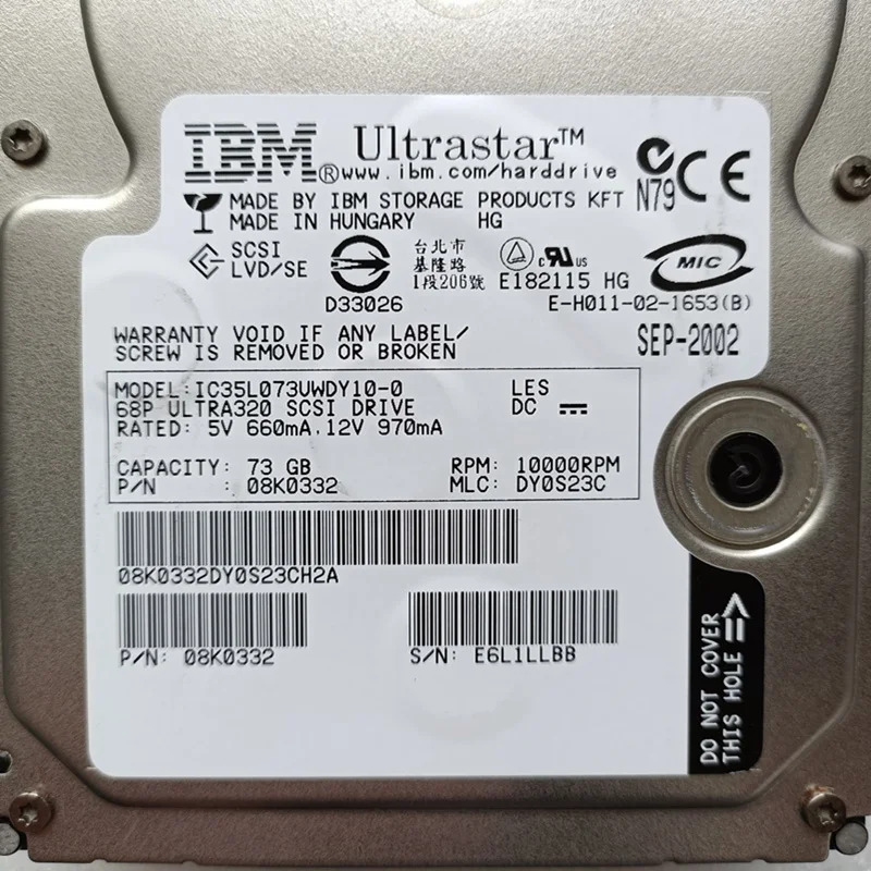 HITACHI/IBM 73GB 68Pin SCSI 3.5 10000RPM 16MB 하드 드라이브 IC35L073UWDY10-0거새