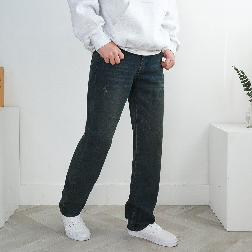 4XL까지 남자 겨울 기모 본딩 청바지 슬림 일자 데님 팬츠 4color - 상세 이미지 4
