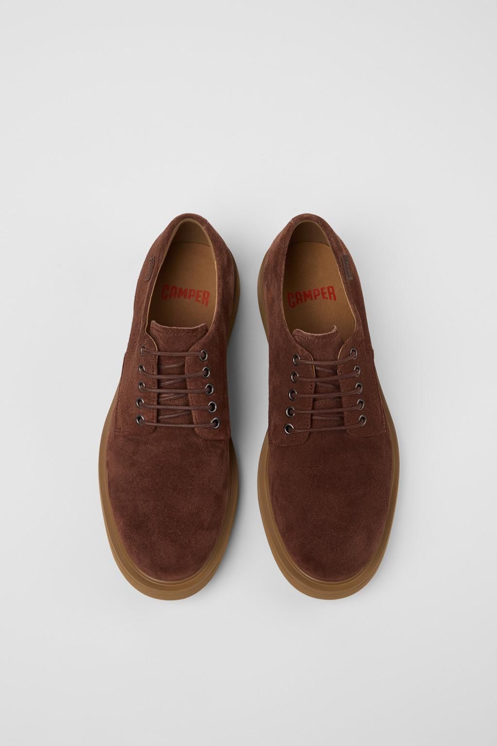 캠퍼 브라운 스웨이드 더비 슈즈 Norman K100998-005 BROWN - 상세 이미지 4