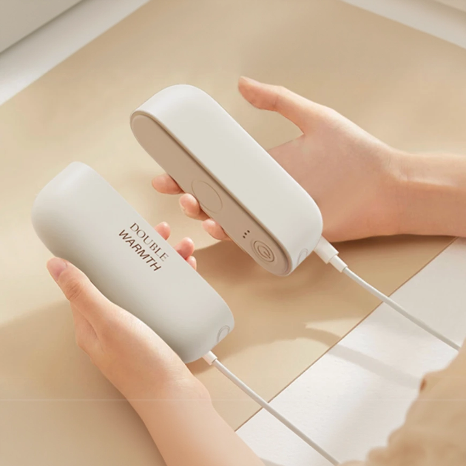 충전식 양손 분리형 똑딱이 손난로 마그네틱 핸드워머 USB C타입 전자 전기 미니 핫팩 - 상품 이미지