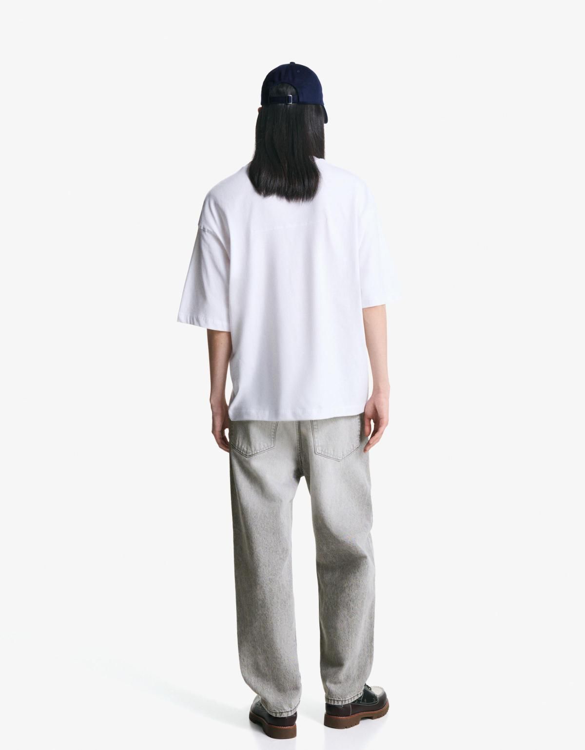 버쉬카 라이트그레이 테이퍼드 루즈핏 데님 청바지 5349/352 GREY - 상세 이미지 4