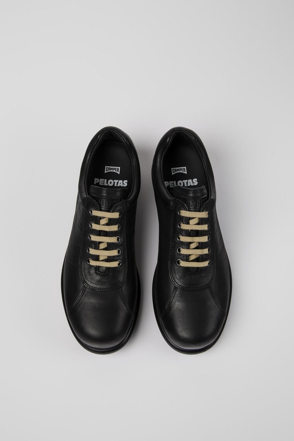 캠퍼 블랙 레더 남성 스니커즈 Pelotas 16002-317 BLACK - 상세 이미지 4