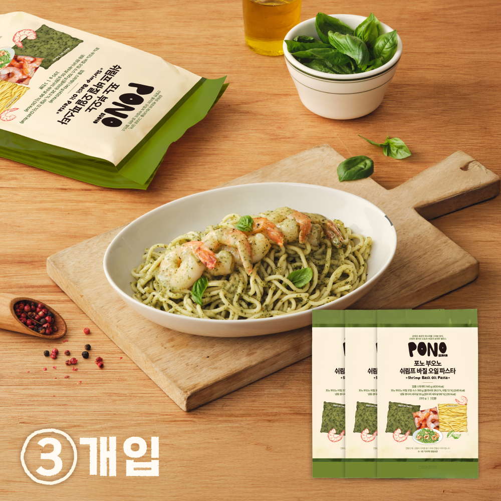 포노 부오노 히든 천재의 쉬림프 바질 오일 파스타 스파게티 냉동 밀키트 885g, 3개 - 상품 이미지