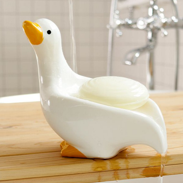도자기 오리 비누 받침 세면대 물빠짐 비누 받침 거치대 - 상품 이미지