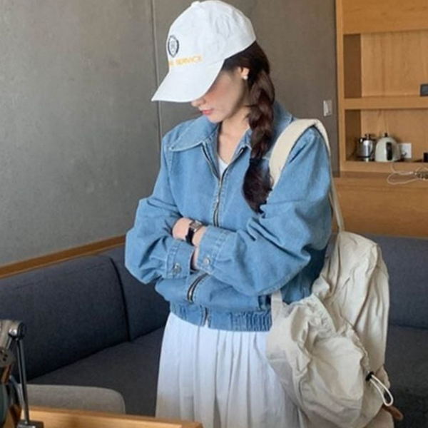 루즈핏 여성 청 자켓 데일리 여성 데님 자켓 간절기 - 상품 이미지