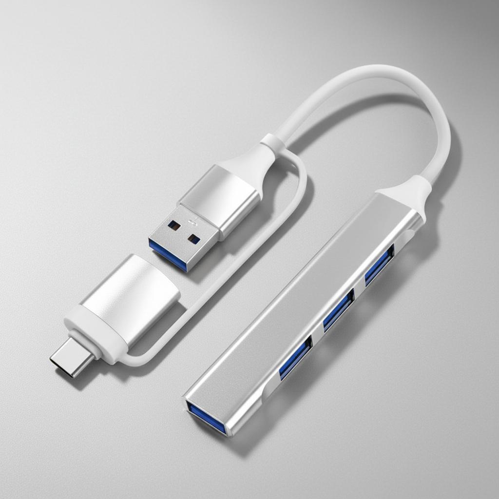 USB 4포트 C타입 멀티허브 2.0 3.0 스마트폰 갤럭시탭 노트북 키보드 마우스 연결 - 상품 이미지