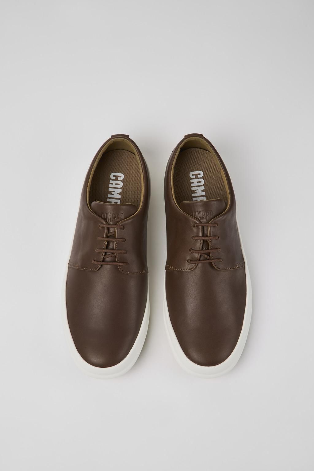 캠퍼 브라운 레더 캐주얼 남성 슈즈 Chasis K100836-012 BROWN - 상세 이미지 4