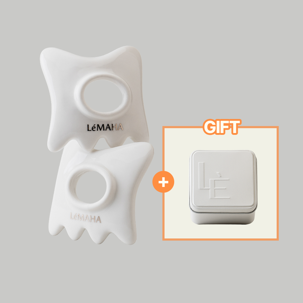 르마하 반지 도자기 괄사 마사지기 2pcs + 소품 보관함 틴케이스 1개