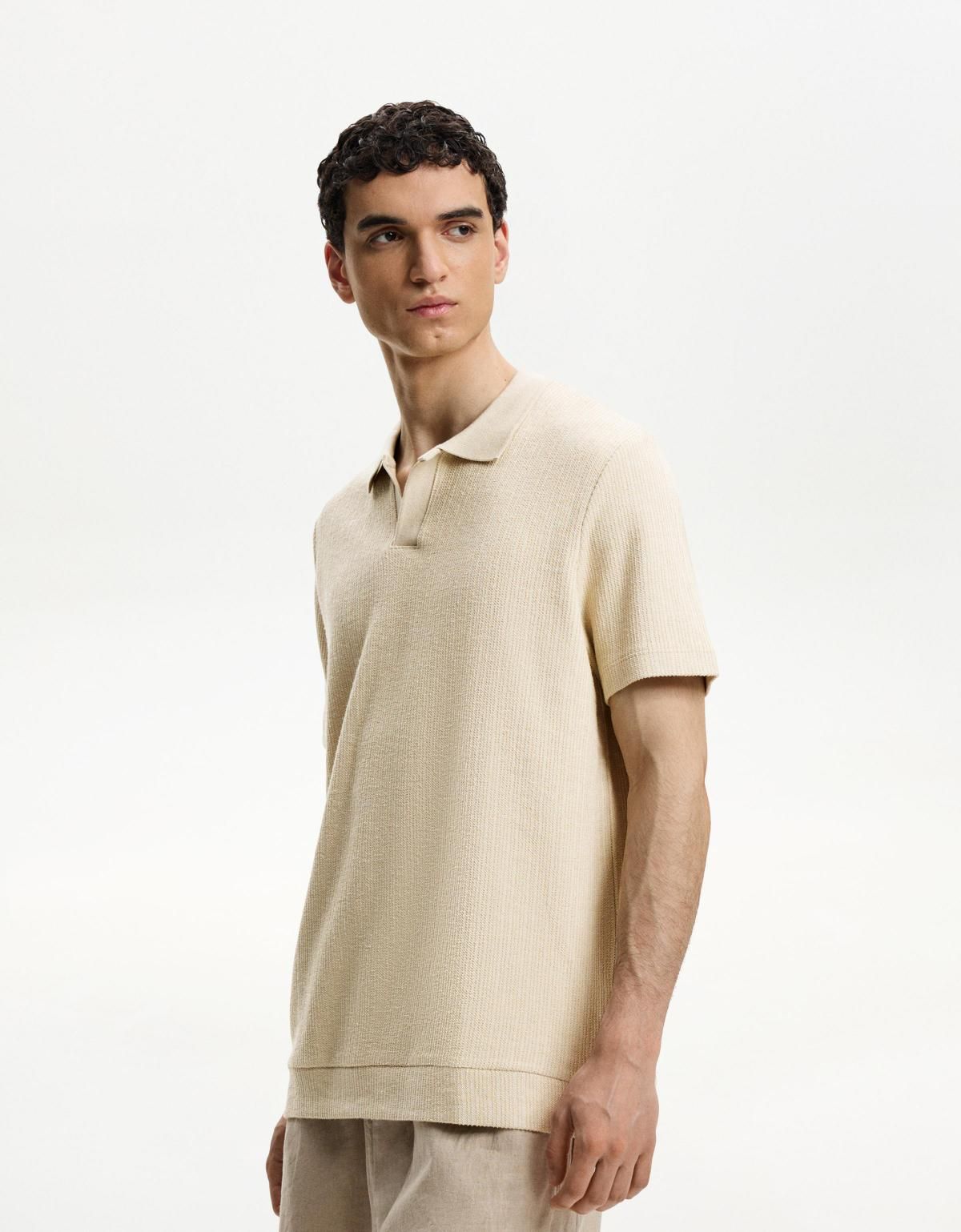 버쉬카 텍스처 폴로 셔츠 8562/777 CAMEL - 상세 이미지 4