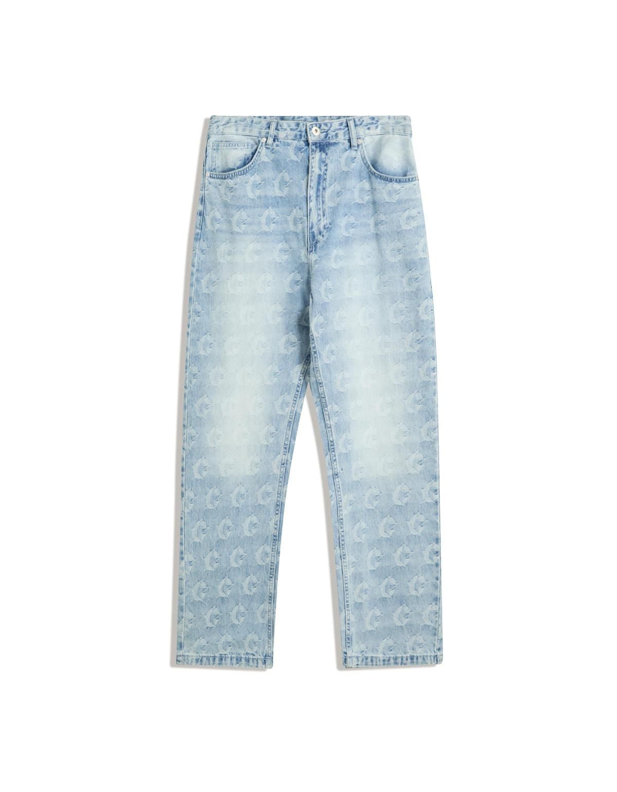 버쉬카 트렌디 배기핏 자카드 데님 청바지 5327/074 LIGHT BLUE - 상세 이미지 4