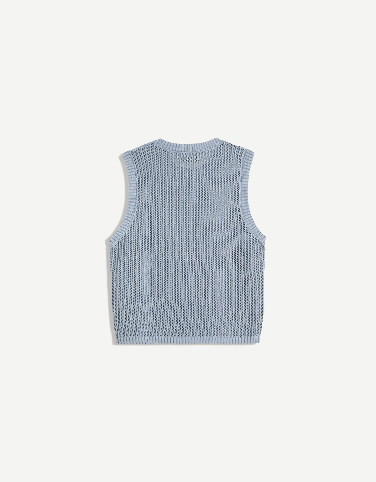 버쉬카 페이드 효과 니트 베스트 8631/715 BLUE - 상세 이미지 3