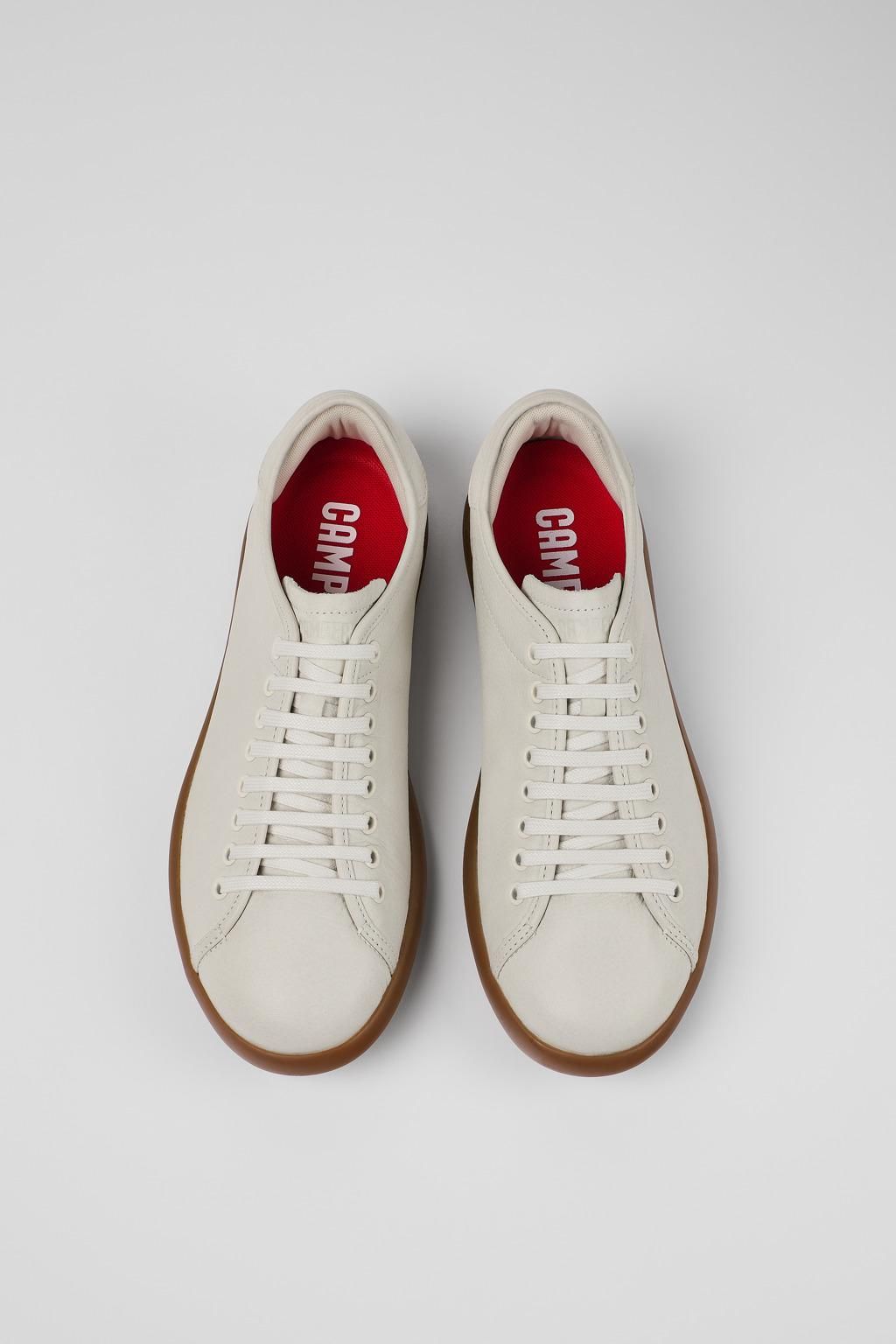 캠퍼 화이트 레더 남성 스니커즈 Pelotas Soller K100974-001 WHITE - 상세 이미지 4