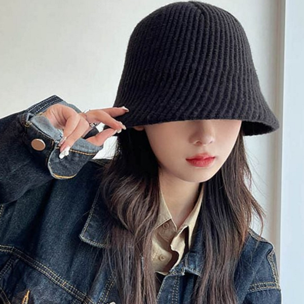 데일리 여자 니트 모자 골지 여성 벙거지 모자 - 상품 이미지
