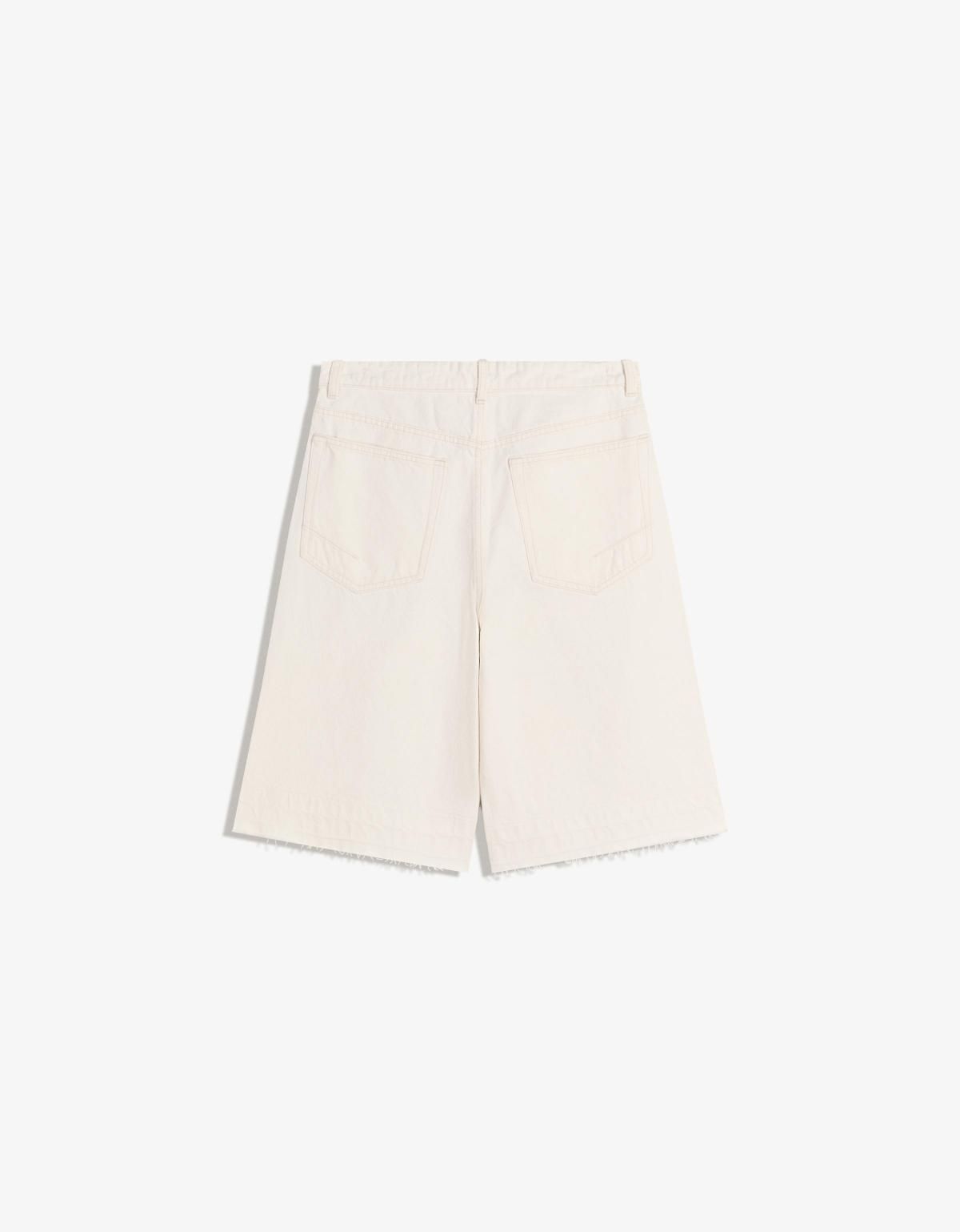 버쉬카 트렌디 아이보리 와이드 배기 버뮤다 쇼츠 8423/777 CREAM - 상세 이미지 2