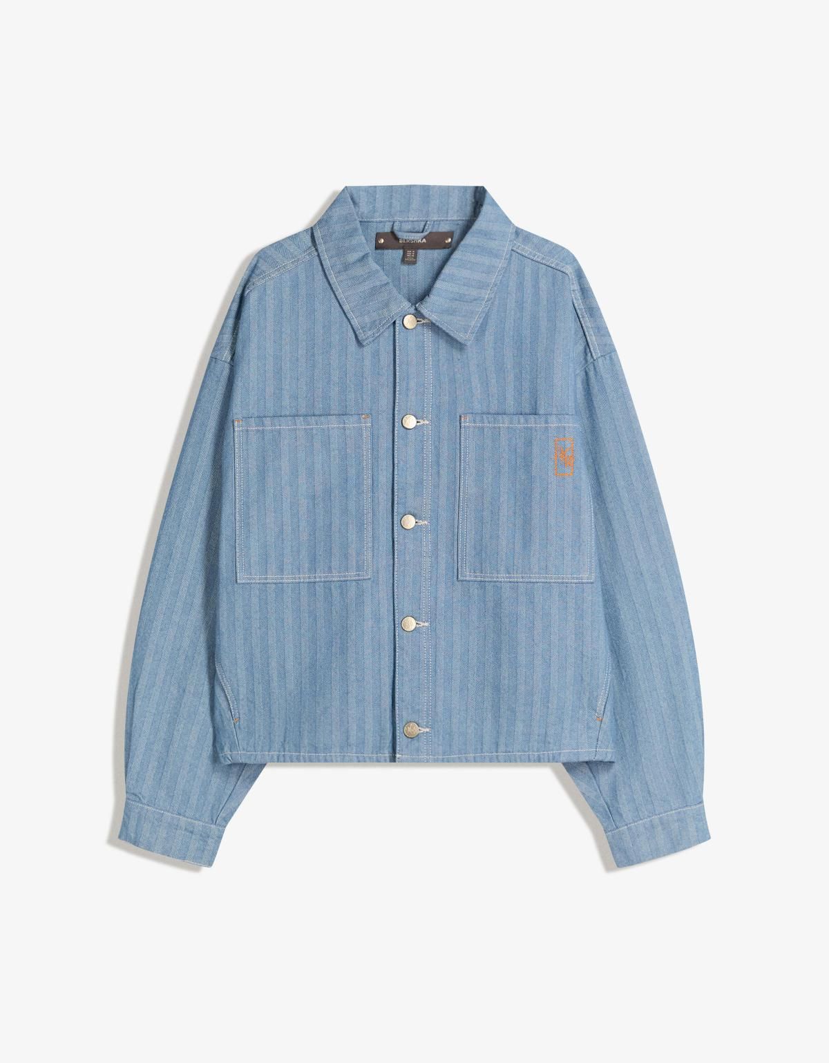 버쉬카 스트라이프 테크니컬 데님 재킷 6749/335 LIGHT BLUE - 상세 이미지 4