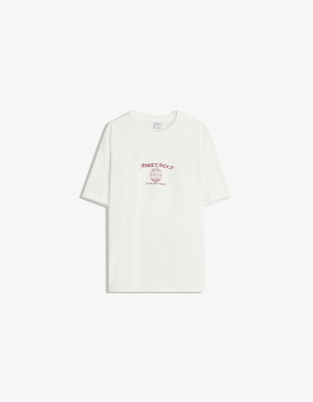 버쉬카 프린트 심플 반팔 티셔츠 8042/116 OFF WHITE - 상세 이미지 3