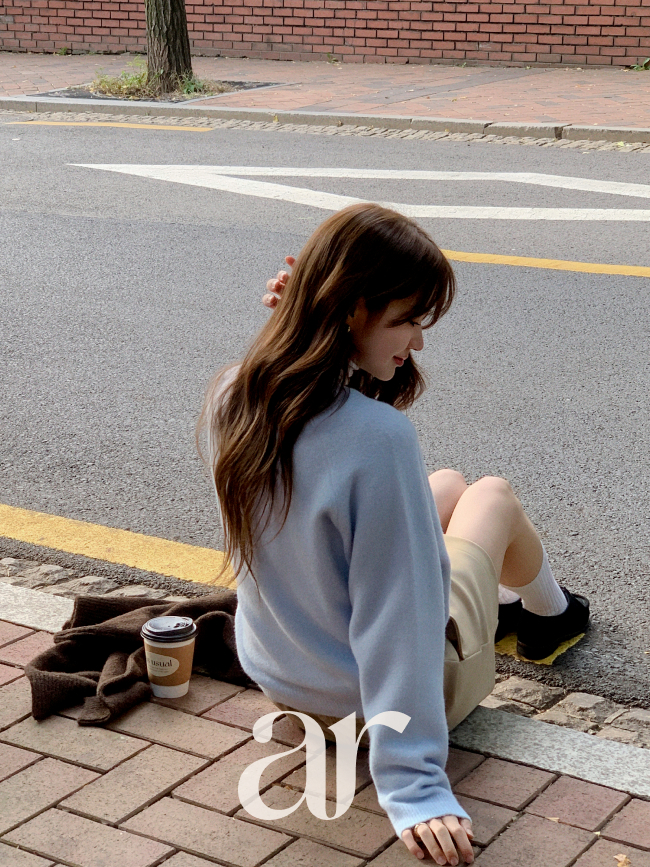 [자체제작] (MADE) [울함유] 뽀송 브이넥 긴팔 니트 nt5265 - 상세 이미지 5