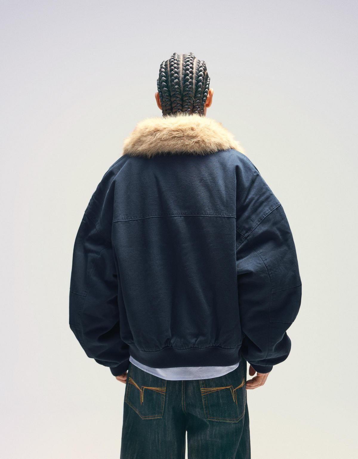 버쉬카 퍼 카라 블루종 재킷 6805/073 NAVY - 상세 이미지 4