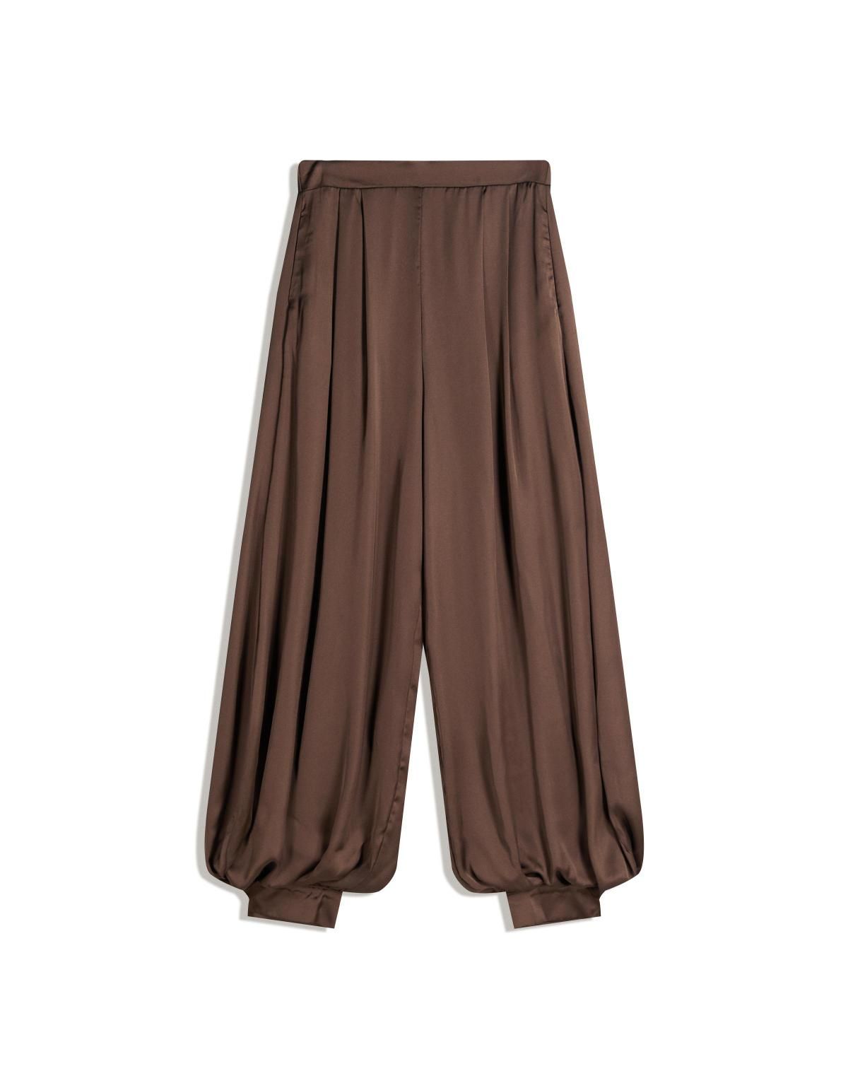 버쉬카 새틴 테크니컬 와이드 배기 팬츠 1036/168 BROWN - 상세 이미지 2