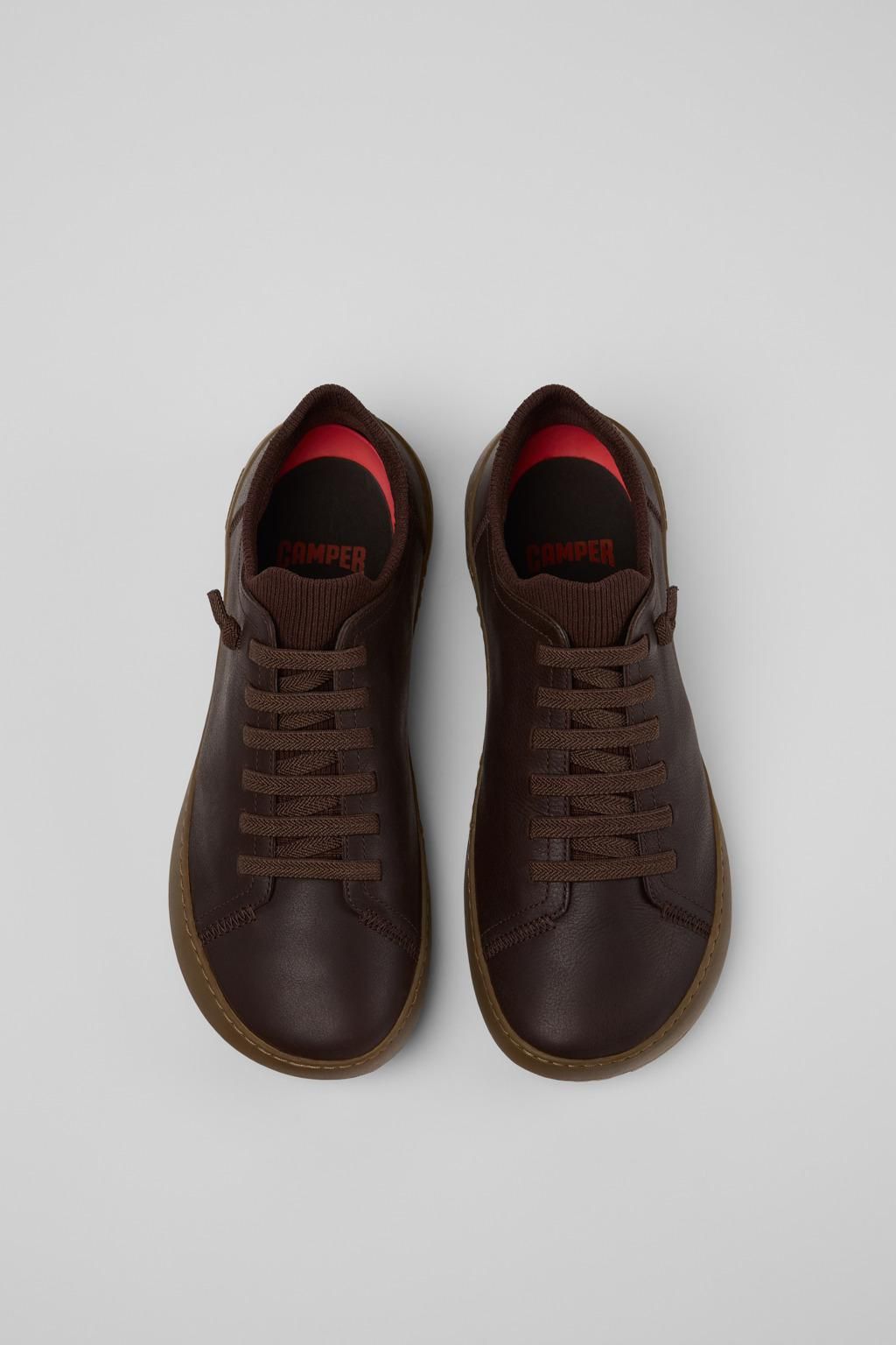 캠퍼 친환경 브라운 레더 스니커즈 Peu Serra K101075-005 BROWN - 상세 이미지 4