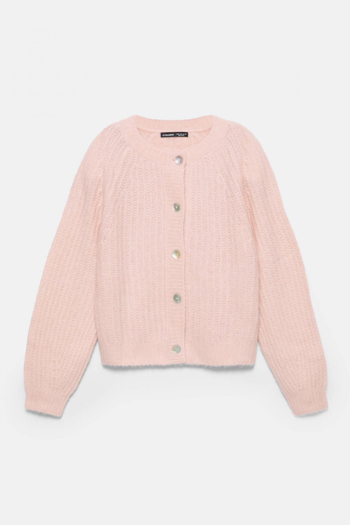 풀앤베어 소프트 라운드넥 울 알파카 니트 가디건 7553/402 ROSE PINK - 상품 이미지
