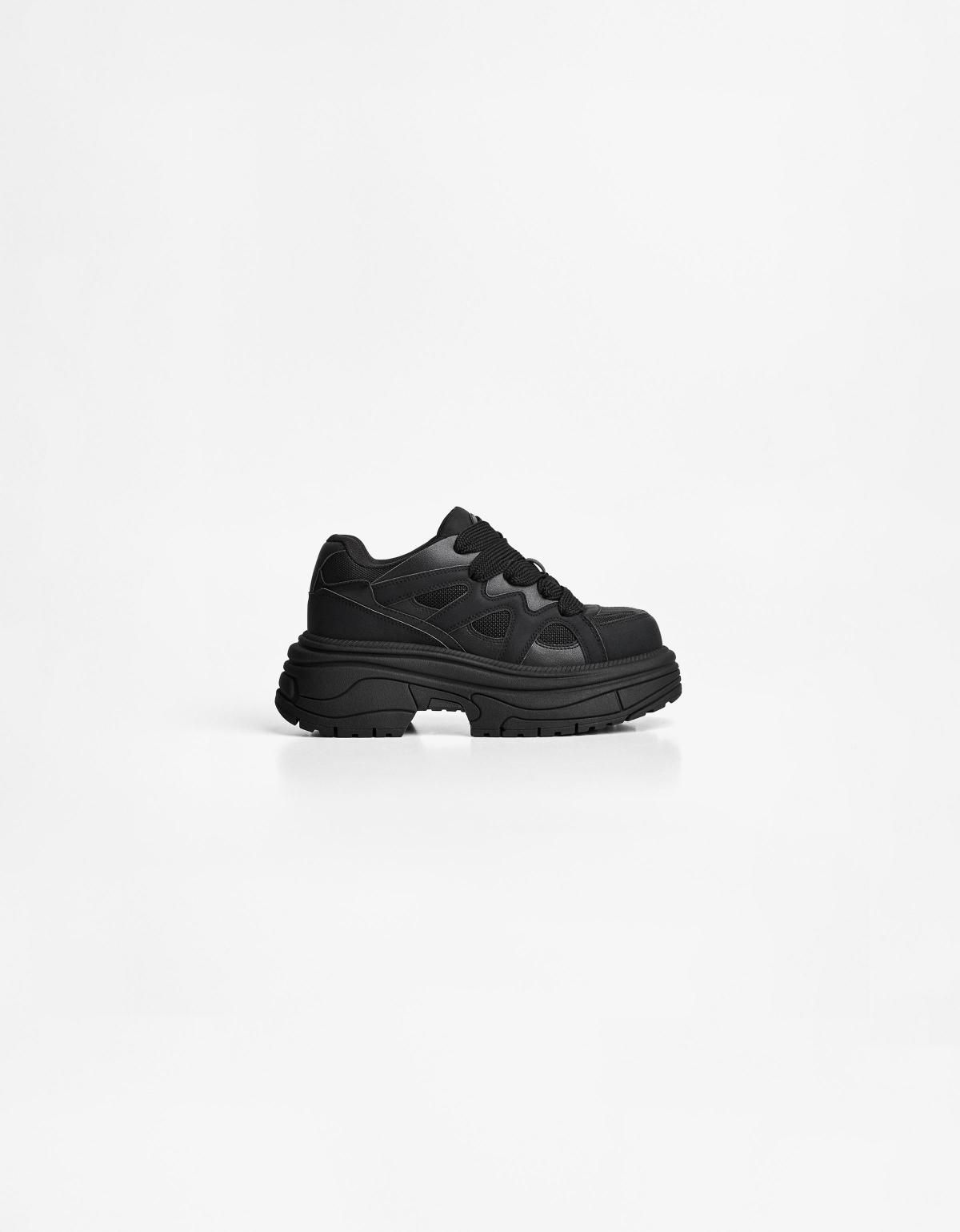 버쉬카 블랙 트렌디 청키 스니커즈 2311/664 BLACK - 상세 이미지 5