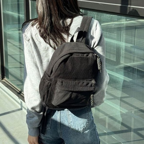 캐주얼 코듀로이 백팩 미니 골덴 백팩 데일리 여자 - 상품 이미지