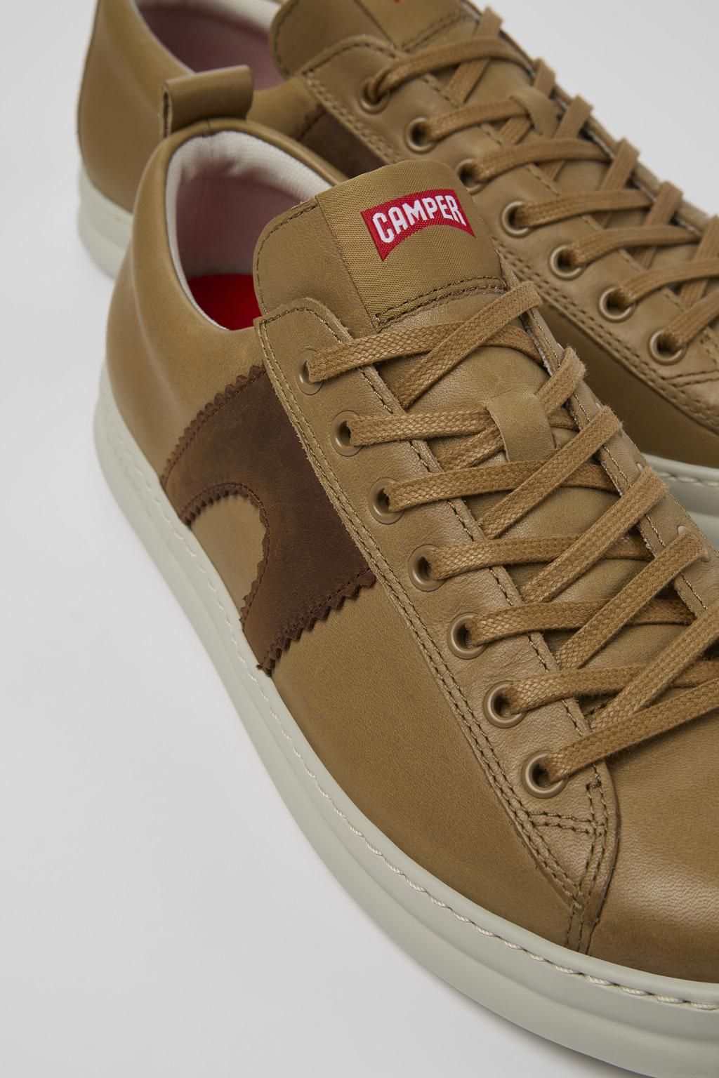캠퍼 레트로 브라운 레더 스니커즈 Runner K100893-010 BROWN - 상세 이미지 2