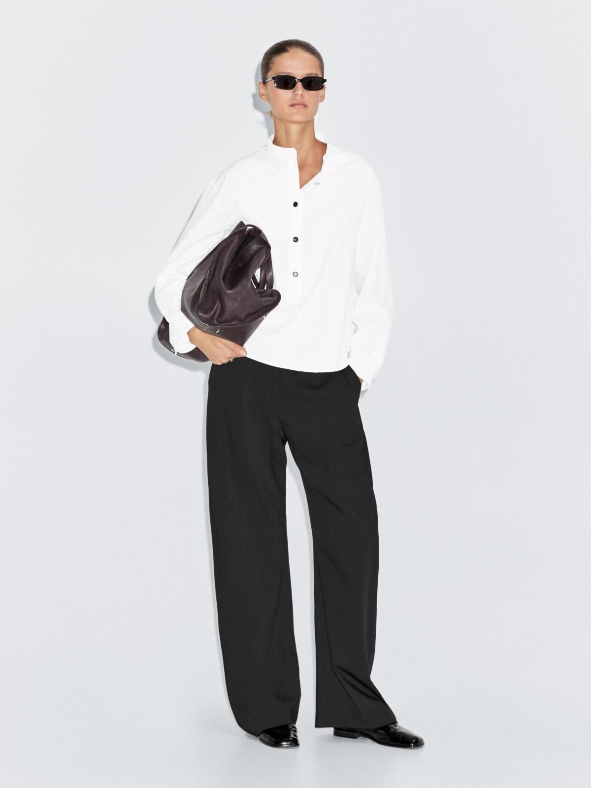마시모두띠 스탠드칼라 골드버튼 코튼 긴팔 셔츠 5159/959 OFF WHITE - 상세 이미지 2