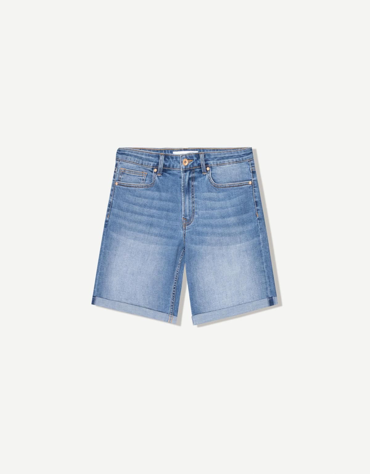 버쉬카 턴업 헴 데님 버뮤다 쇼츠 3338/156 LIGHT BLUE - 상품 이미지