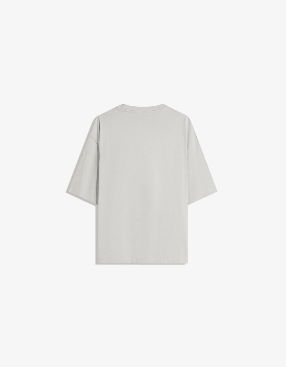 버쉬카 플러시 라이트그레이 오버핏 반팔 티셔츠 8094/116 GREY - 상세 이미지 2