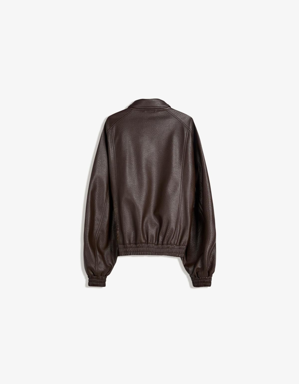 버쉬카 테크니컬 레더 이펙트 블루종 재킷 6798/677 BROWN - 상세 이미지 5
