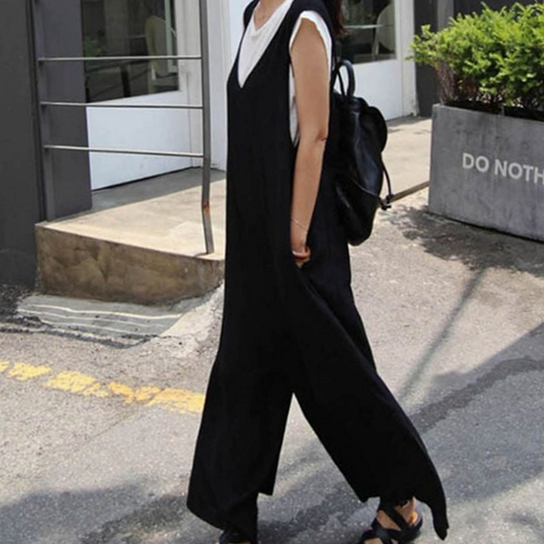 루즈핏 여성 점프 수트 데일리 와이드 점프 수트 여름 - 상품 이미지