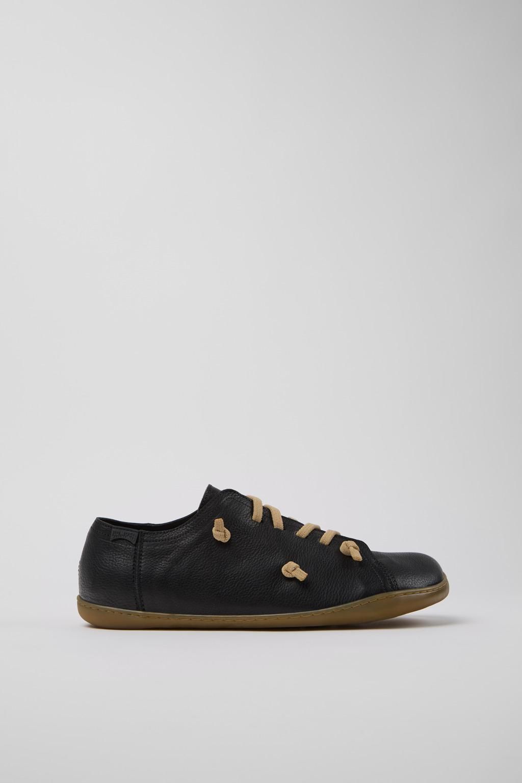 캠퍼 블랙 레더 캐주얼 스니커즈 Twins K101027-002 BLACK - 상품 이미지