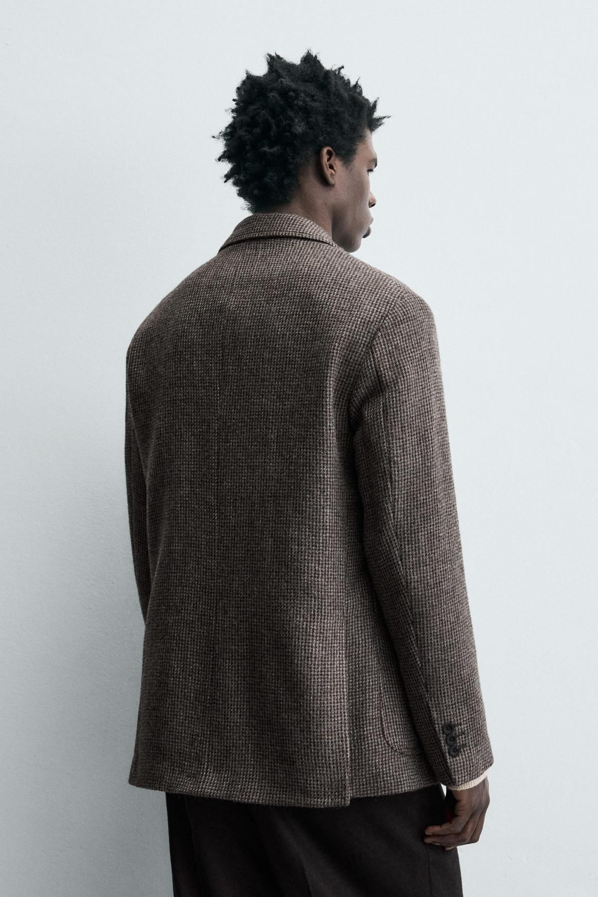 자라 테크니컬 울 텍스처드 테일러드 재킷 6972/287 ANTHRACITE GREY - 상세 이미지 4
