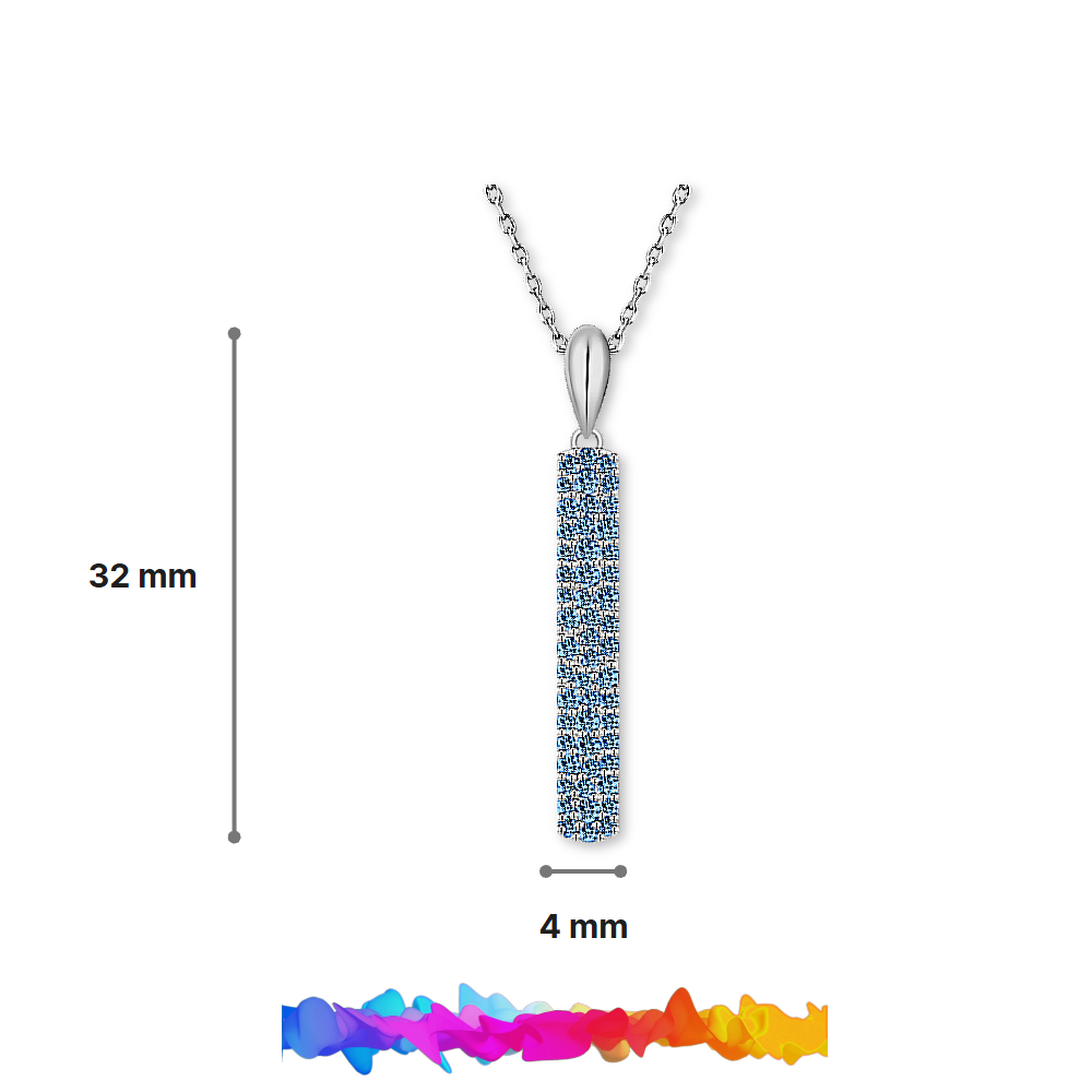 [Color Cubic] 모노그래프 파이퍼 여성 주얼리 큐빅 원터치 바 핑크 블루 데일리 목걸이 Blue 이미지 8