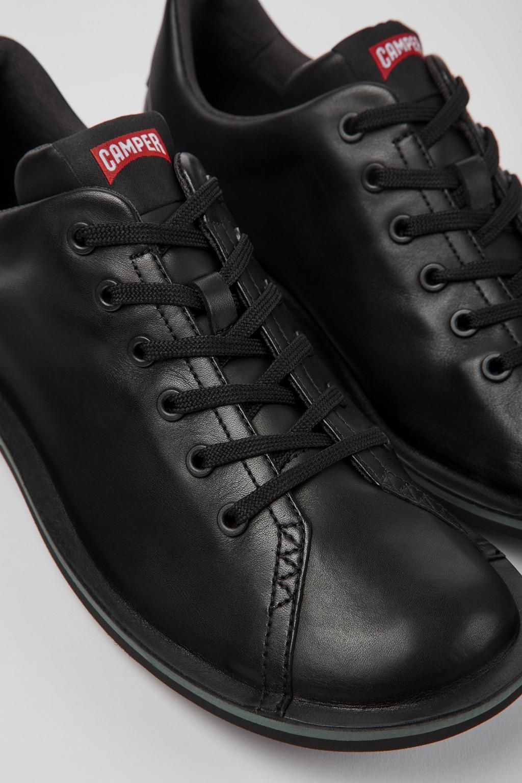 캠퍼 경량 블랙 레더 스니커즈 Beetle 18648-069 BLACK - 상세 이미지 2