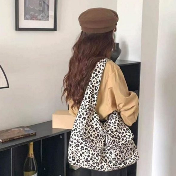 빅사이즈 여성 호피 숄더백 데일리 여성 레오파드 숄더백 오버사이즈 - 상품 이미지