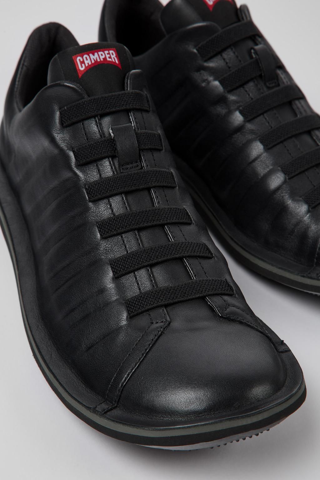 캠퍼 경량 블랙 레더 남성 스니커즈 Beetle 18751-048 BLACK - 상세 이미지 2