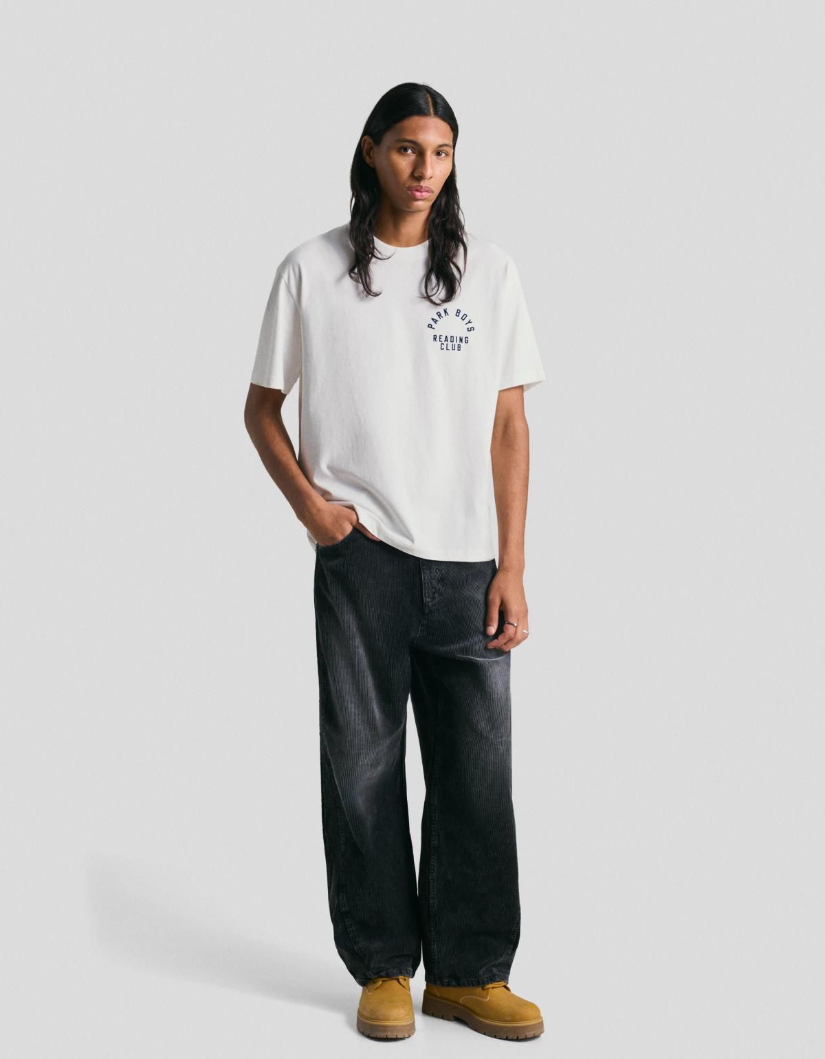 버쉬카 프린트 오버핏 반팔 티셔츠 8073/443 OFF WHITE - 상세 이미지 2