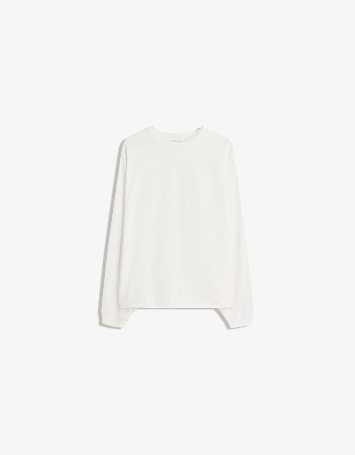 버쉬카 화이트 박시핏 긴팔 티셔츠 8082/116 OFF WHITE - 메인 이미지