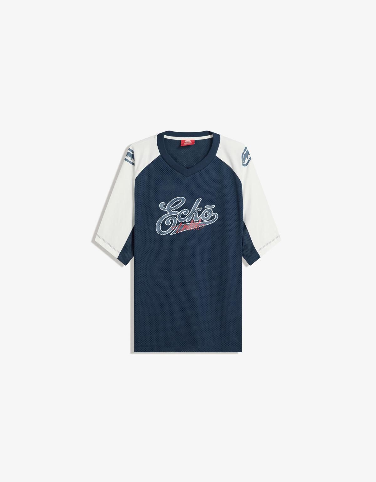 버쉬카 메쉬 스포츠 네이비 반팔 티셔츠 8050/727 BLUE - 메인 이미지