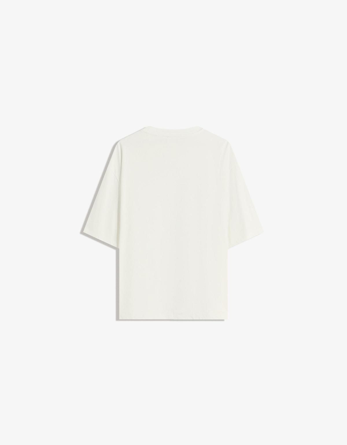 버쉬카 플러시 오버핏 반팔 티셔츠 8094/116 OFF WHITE - 상세 이미지 2