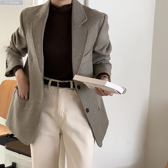 루벨라 스탠다드 싱글 울 자켓 4col 가을 겨울 오버핏 하프 클래식 고퀄리티 제이플로우 - 상품 이미지