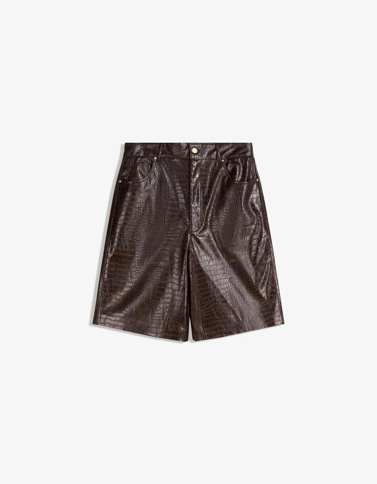 버쉬카 레더 이펙트 와이드 쇼츠 8439/710 BROWN - 상세 이미지 3