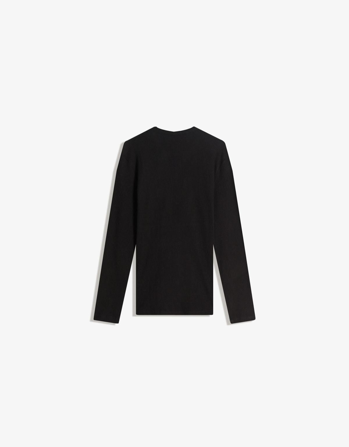 버쉬카 슬림핏 베이직 헨리넥 긴팔 티셔츠 8123/152 BLACK - 상세 이미지 2